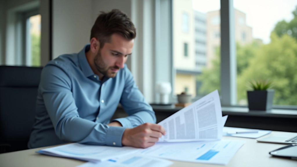 Geschäftsführer eines mittelständischen Unternehmens studiert Produktionszahlen an einem Schreibtisch voller Datenblätter