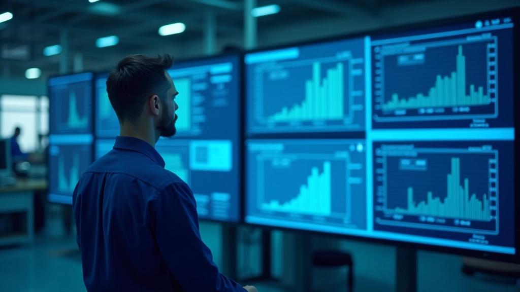 Produktionsleiter überblickt eine moderne Fertigungsanlage